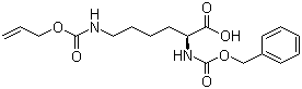 structure of CAS# 220369-84-6, N-Cbz-N'-[(Allyloxy)carbonyl]-L-lysine;N2-[(Phenylmethoxy)carbonyl]-N6-[(2-propen-1-yloxy)carbonyl]-L-lysine