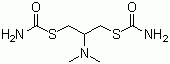 结构式 CAS# 22042-59-7, 杀螟丹; 1,3-二(氨基甲酰硫)-2-二甲基氨基丙烷; S,S'-(2-二甲基氨基三亚甲基)双(硫代氨基甲酸酯)