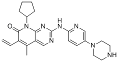 structure of CAS# 2204863-06-7, Palbociclib Impurity 2;8-cyclopentyl-5-Methyl-2-((5-(piperazin-1-yl)pyridin-2-yl)aMino)-6-vinylpyrido[2,3-d]pyriMidin-7(8H)-one