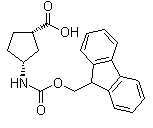 结构式 CAS# 220497-66-5, (1S,3R)-3-[[(9H-芴-9-基甲氧基)羰基]氨基]-环戊基羧酸