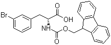 structure of CAS# 220497-81-4, (R)-N-Fmoc-3-Bromophenylalanine;N-(9-Fluorenylmethoxycarbonyl)-3-bromophenyl-D-alanine