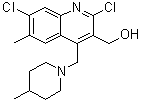 2,7-Dichloro-6-methyl-4-[(4-methyl-1-piperidinyl)methyl]-3-quinolinemethanol molecular structure (CAS 220998-08-3)