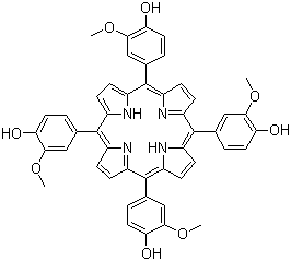 5,10,15,20-四(4-羟基-3-甲氧基苯基)卟啉分子结构 (CAS 22112-80-7)