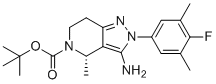 structure of CAS# 2212021-59-3, tert-Butyl (S)-3-amino-2-(4-fluoro-3,5-dimethylphenyl)-4-methyl-2,4,6,7-tetrahydro-5H-pyrazolo[4,3-c]pyridine-5-carboxylate;2-Methyl-2-propanyl (4S)-3-amino-2-(4-fluoro-3,5-dimethylphenyl)-4-methyl-2,4,6,7-tetrahydro-5H-pyrazolo[4,3-c]pyridine-5-carboxylate