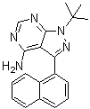 1-(1,1-Dimethylethyl)-3-(1-naphthalenyl)-1H-pyrazolo[3,4-d]pyrimidin-4-amine molecular structure (CAS 221243-82-9)