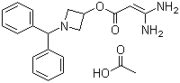 1-二苯甲基氮杂环丁-3-基 3,3-二氨基丙烯酸酯乙酸盐分子结构 (CAS 221906-67-8)