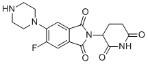 structure of CAS# 2222114-22-7, Thalidomide-Piperazine 5-fluoride;2-(2,6-Dioxopiperidin-3-yl)-5-fluoro-6-(piperazin-1-yl)isoindoline-1,3-dione