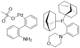 structure of CAS# 2222690-89-1, MorDalphos Pd G3;(2-(Di-1-adamantylphosphino)morpholinobenzene)[2-(2'-amino-1,1'-biphenyl)]palladium(II) methanesulfonate, Mesyl(2-(di-1-adamantylphosphino)morpholinobenzene)[2-(2'-amino-1,1'-biphenyl)]palladium(II),, MorDalphos-G3-palladacycle