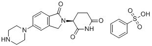 structure of CAS# 2229714-16-1, (S)-3-(1-Oxo-5-(piperazin-1-yl)isoindolin-2-yl)piperidine-2,6-dione benzenesulfonate