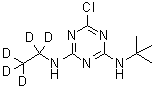 结构式 CAS# 222986-60-9, 6-氯-N-叔丁基-N'-(乙基-d<sub>5</sub>)-1,3,5-三嗪-2,4-二胺