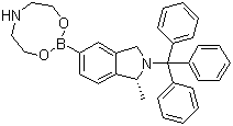 2-[(1R)-1-甲基-2-三苯甲基-2,3-二氢-1H-5-异吲哚基]硼酸二乙醇胺酯分子结构 (CAS 223595-20-8)