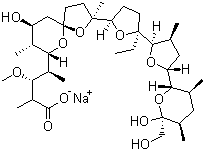 Monensin sodium salt molecular structure (CAS 22373-78-0)