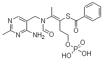 structure of CAS# 22457-89-2, Benfotiamine;N-((4-Amino-2-methyl-5-pyrimidinyl)methyl)-N-(4-hydroxy-2-mercapto-1-methyl-1-butenyl)formamide-S-benzoate  dihydrogen phosphate
