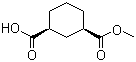 (1R,3S)-环己烷二羧酸单甲酯分子结构 (CAS 227783-07-5)