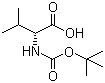 结构式 CAS# 22838-58-0, Boc-D-缬氨酸; N-叔丁氧羰基-D-缬氨酸