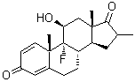 9-Fluoro-11beta-hydroxy-16-methyl-androsta-1,4-diene-3,17-dione molecular structure (CAS 2285-53-2)