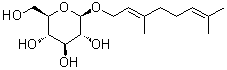 (2E)-3,7-Dimethyl-2,6-octadien-1-yl beta-D-glucopyranoside molecular structure (CAS 22850-13-1)