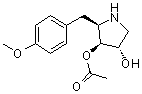 structure of CAS# 22862-76-6, Wuningmeisu C;(-)-Anisomycin; (2R,3S,4S)-2-(p-Methoxyphenylmethyl)-3-acetoxy-4-hydroxypyrrolidine; Flagecidin; NSC 76712