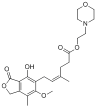structure of CAS# 2286278-51-9, Mycophenolate Mofetil EP Impurity C;2-(Morpholin-4-yl)ethyl (4Z)-6-(4-hydroxy-6-methoxy-7-methyl-3-oxo-1,3-dihydroisobenzofuran-5-yl)-4-methylhex-4-enoate