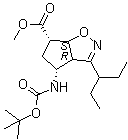 structure of CAS# 229613-93-8, (3aR,4R,6S,6aS)-4-[[(1,1-Dimethylethoxy)carbonyl]amino]-3-(1-ethylpropyl)-3a,5,6,6a-tetrahydro-4H-cyclopent[d]isoxazole-6-carboxylic acid methyl ester