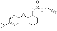 结构式 CAS# 2312-35-8, 炔螨特; 2-(4-特丁基苯氧基)环己基丙炔-2-基亚硫酸酯