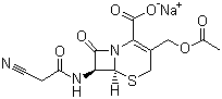 structure of CAS# 23239-41-0, Cefacetrile sodium;Cephacetrile sodium; Sodium (6R,7R)-3-(acetyloxymethyl)-7-[(2-cyanoacetyl)amino]-8-oxo-5-thia-1-azabicyclo[4.2.0]oct-2-ene-2-carboxylate