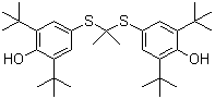 structure of CAS# 23288-49-5, Probucol;4-({1-[(4-Hydroxy-3,5-di-t-butylphenyl)thio]-1-methylethyl}thio)-2,6-di-t-butylphenol; 2,2-Propdiyl-bis(4-thio-2,6-di-tert-butylphenol); Lorelco; Lurselle