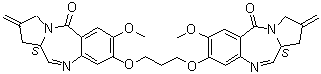 structure of CAS# 232931-57-6, SJG 136;(11aS,11'aS)-8,8'-[1,3-Propanediylbis(oxy)]bis[1,2,3,11a-tetrahydro-7-methoxy-2-methylene-5H-pyrrolo[2,1-c][1,4]benzodiazepin-5-one; NSC 694501; UP 2001
