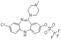 Trifluoromethanesulfonic acid 8-chloro-11-(4-methyl-1-piperazinyl)-5H-dibenzo[b,e][1,4]diazepin-2-yl ester molecular structure (CAS 234113-94-1)