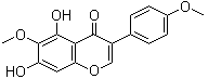 structure of CAS# 2345-17-7, Irisolidone;5,7-Dihydroxy-6-methoxy-3-(4-methoxyphenyl)-4H-1-benzopyran-4-one; 4'-Methoxytectorigenin; 4'-O-Methyltectorigenin