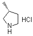 (3R)-3-甲基吡咯烷盐酸盐分子结构 (CAS 235093-98-8)