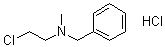 structure of CAS# 23510-18-1, N-Benzyl-2-chloro-N-methylethylamine hydrochloride;N-Benzyl-2-chloro-N-methylethanamine hydrochloride