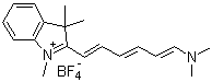 2-[(1E,3E,5E)-6-(二甲基氨基)-1,3,5-己三烯基]-1,3,3-三甲基-3H-吲哚鎓四氟硼酸盐分子结构 (CAS 235781-92-7)