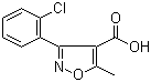 3-(2-氯苯基)-5-甲基-4-异恶唑羧酸分子结构 (CAS 23598-72-3)