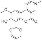 structure of CAS# 2361297-58-5, 7-(4H-1,3-dioxin-2-yl)-8-hydroxy-9-methoxy-3-methyl-4H-chromeno[3,4-c]pyridin-5-one;D-F07