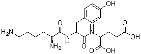 structure of CAS# 23642-44-6, L-Lysyl-L-tyrosyl-L-glutamic acid