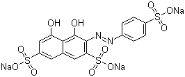 structure of CAS# 23647-14-5, Spadns;Sulfanilic acid azochromotrop; Trisodium 2-(4-sulfophenylazo)-1,8-dihydroxynaphthalene-3,6-disulfonate