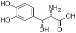 structure of CAS# 23651-95-8, Droxidopa;(-)-(2S,3R)-2-Amino-3-hydroxy-3-(3,4-dihydroxyphenyl)propionic acid
