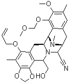 (6aS,7R,13S,14R,16R)-6,6a,7,13,14,16-Hexahydro-16-(hydroxymethyl)-9-methoxy-8-(methoxymethoxy)-4,10,17-trimethyl-5-(2-propen-1-yloxy)-7,13-imino-12H-1,3-dioxolo[7,8]isoquino[3,2-b][3]benzazocine-14-carbonitrile molecular structure (CAS 236743-98-9)