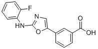 structure of CAS# 2375281-44-8, NF-kappaBeta activator 2;3-[2-(2-fluoroanilino)-1,3-oxazol-5-yl]benzoic acid