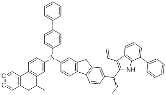 N-[7-[(Z)-1-(3-乙烯基-7-苯基-1H-吲哚-2-基)丙-1-烯基]-9H-芴-2-基]-10-甲基-N-(4-苯基苯基)-9,10-二氢菲-2-胺分子结构 (CAS 2376271-61-1)