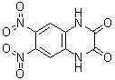 structure of CAS# 2379-57-9, 6,7-Dinitroquinoxaline-2,3-(1H,4H)-dione;1,4-Dihydro-6,7-dinitro-2,3-quinoxalinedione; 6,7-Dinitro-2,3-dihydroxyquinoxaline; 6,7-Dinitroquinoxaline-2,3-(1H,4H)-dione; DNQX; FG 9041