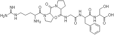 structure of CAS# 23815-88-5, Argininyl-prolinyl-prolinyl-glycinyl-phenylalaninyl-serine;Bradykinin (1-6); Arg-Pro-Pro-Gly-Phe-Ser