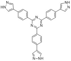 structure of CAS# 2396570-49-1, 2,4,6-Tris(4-(1H-pyrazol-4-yl)phenyl)-1,3,5-triazine