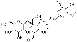 structure of CAS# 241125-75-7, Sibiricose A6;3-O-[(2E)-3-(4-Hydroxy-3,5-dimethoxyphenyl)-1-oxo-2-propenyl]-beta-D-fructofuranosyl alpha-D-glucopyranoside
