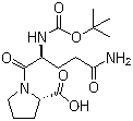 structure of CAS# 2419-99-0, Boc-L-glutaminyl-L-proline;1-[N2-[(1,1-Dimethylethoxy)carbonyl]-L-glutaminyl]-L-proline; 1-(N2-Carboxy-L-glutaminyl)proline N-tert-butyl ester; Boc-Gln-Pro-OH