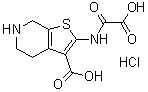 2-[(Carboxycarbonyl)amino]-4,5,6,7-tetrahydro-thieno[2,3-c]pyridine-3-carboxylic acid monohydrochloride molecular structure (CAS 243966-09-8)