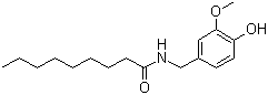 structure of CAS# 2444-46-4, Nonivamide;Pelargonic acid vanillylamide; N-Vanillylnonanamide; N-(4-Hydroxy-3-methoxybenzyl)nonanamide