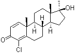 structure of CAS# 2446-23-3, 4-Chlorodehydromethyltestosterone;4-Chloro-17a-methyl-17b-hydroxy-1,4-androstadiene-3-one