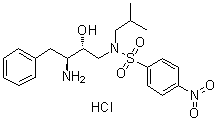 N-[(2R,3S)-3-Amino-2-hydroxy-4-phenylbutyl]-N-(2-methylpropyl)-4-nitrobenzenesulfonamide monohydrochloride molecular structure (CAS 244634-31-9)